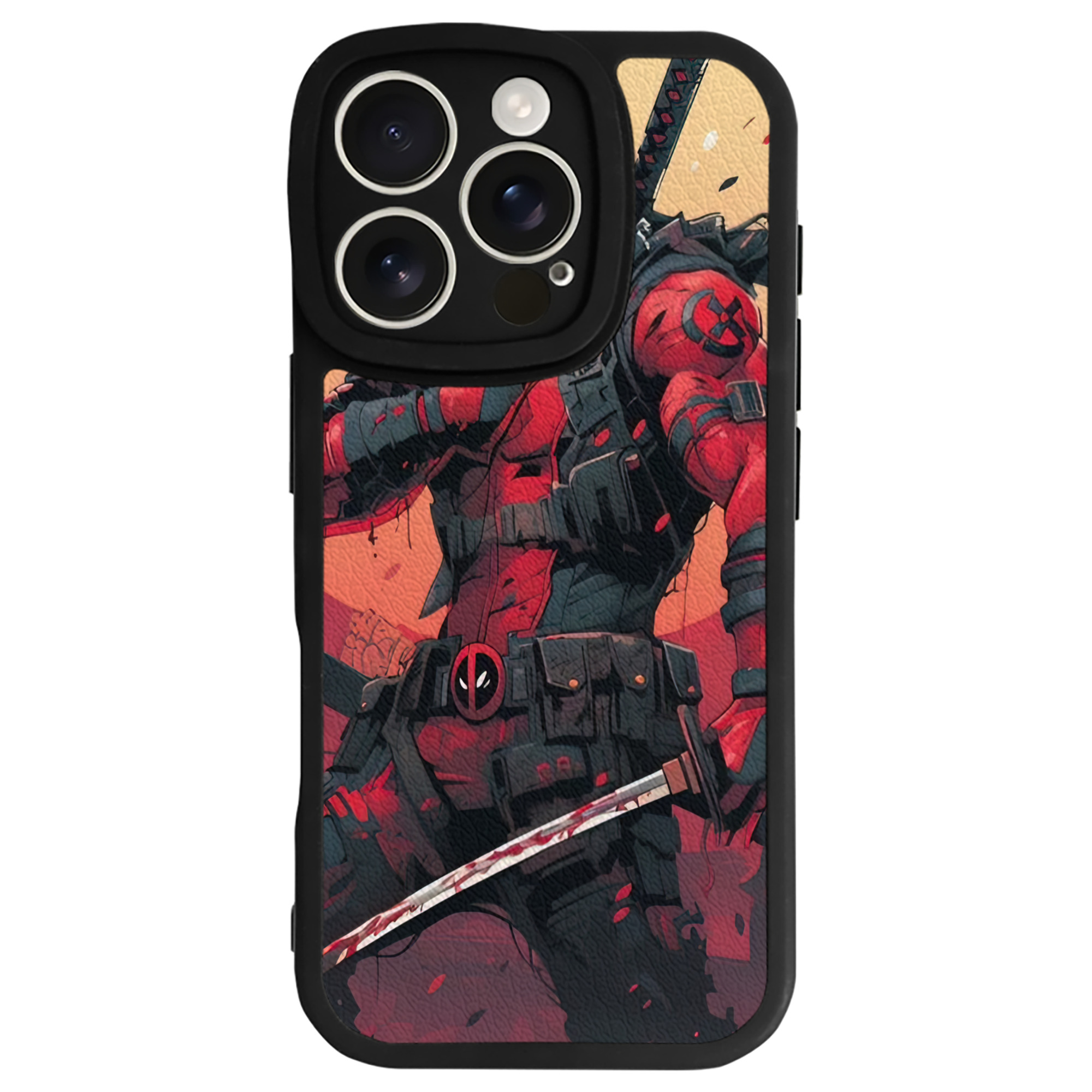 （画像用） Deadpool デッドプール 【iPhone 16シリーズ対応】シリコンスマホケース（レザー調） 材質：シリコン